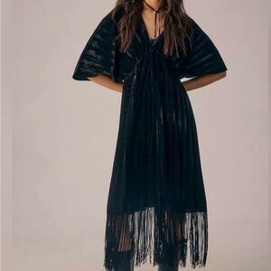 Emerald green velvet duster